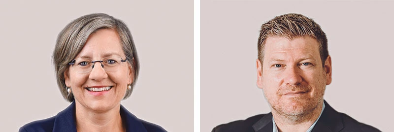 Caroline Schultheiss, KV Business School Z&uuml;rich und Roland von Euw, eFachausweis. Fotos: ZVG